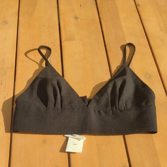 Sandro Paris Black Elegant V Neck Triangle Crop Top - Size 3 M/Large (8-10) NWT - Picture 5 of 11
